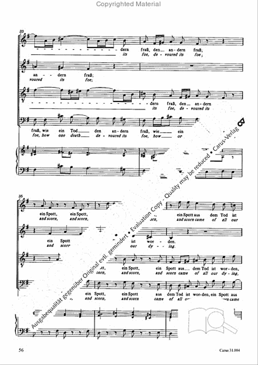 Christ lay in death's cold prison (Christ lag in Todesbanden) 4-Part scores gallery preview page 54