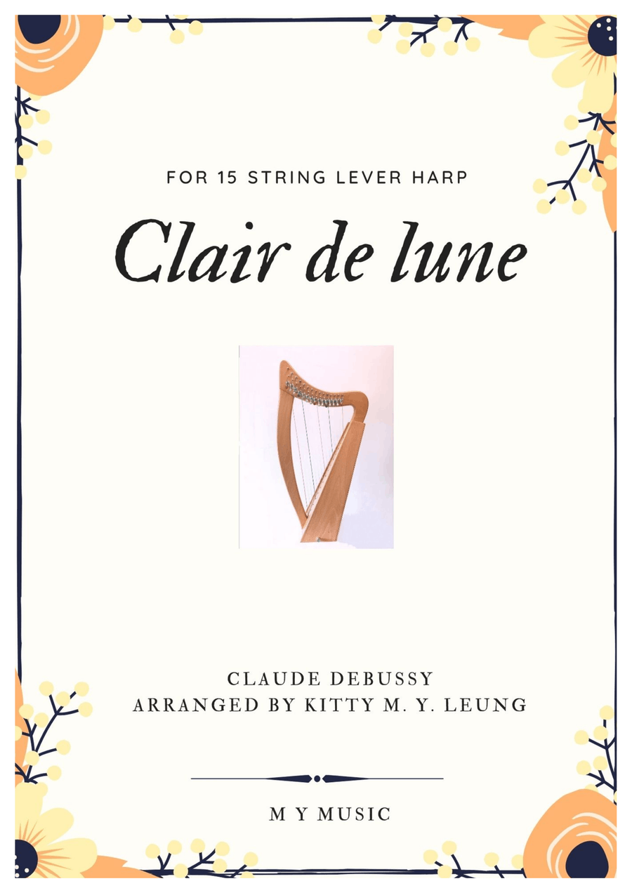 Clair de lune by Debussy - 15 String Harp Harp scores gallery preview page 1