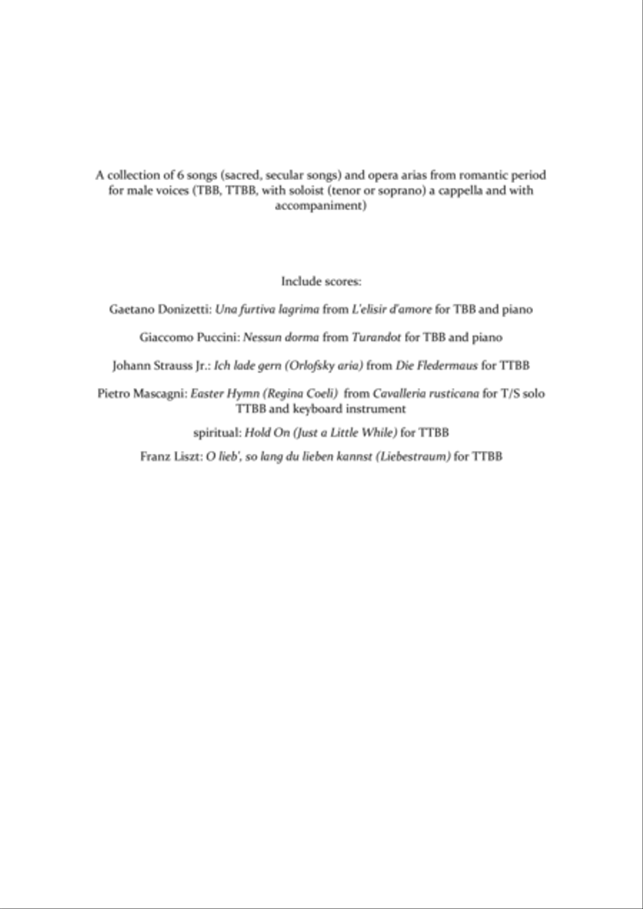 6 Choral Treasures for male voices (TBB, TTBB) TTBB scores gallery preview page 2