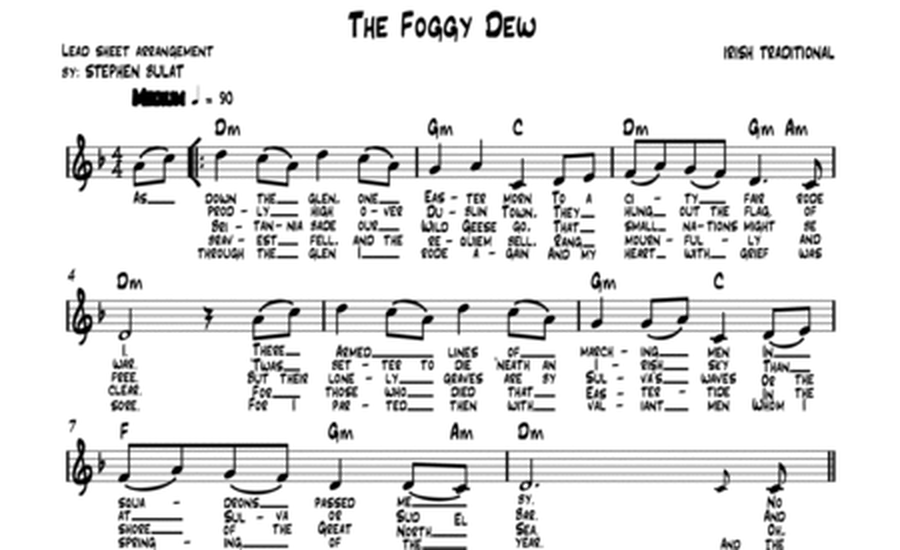 The Foggy Dew (Sinead O'Connor, The Chieftains) - Lead sheet in original key of Dm