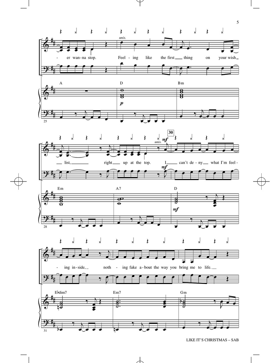 Like It's Christmas (arr. Mac Huff) 3-Part scores gallery preview page 4