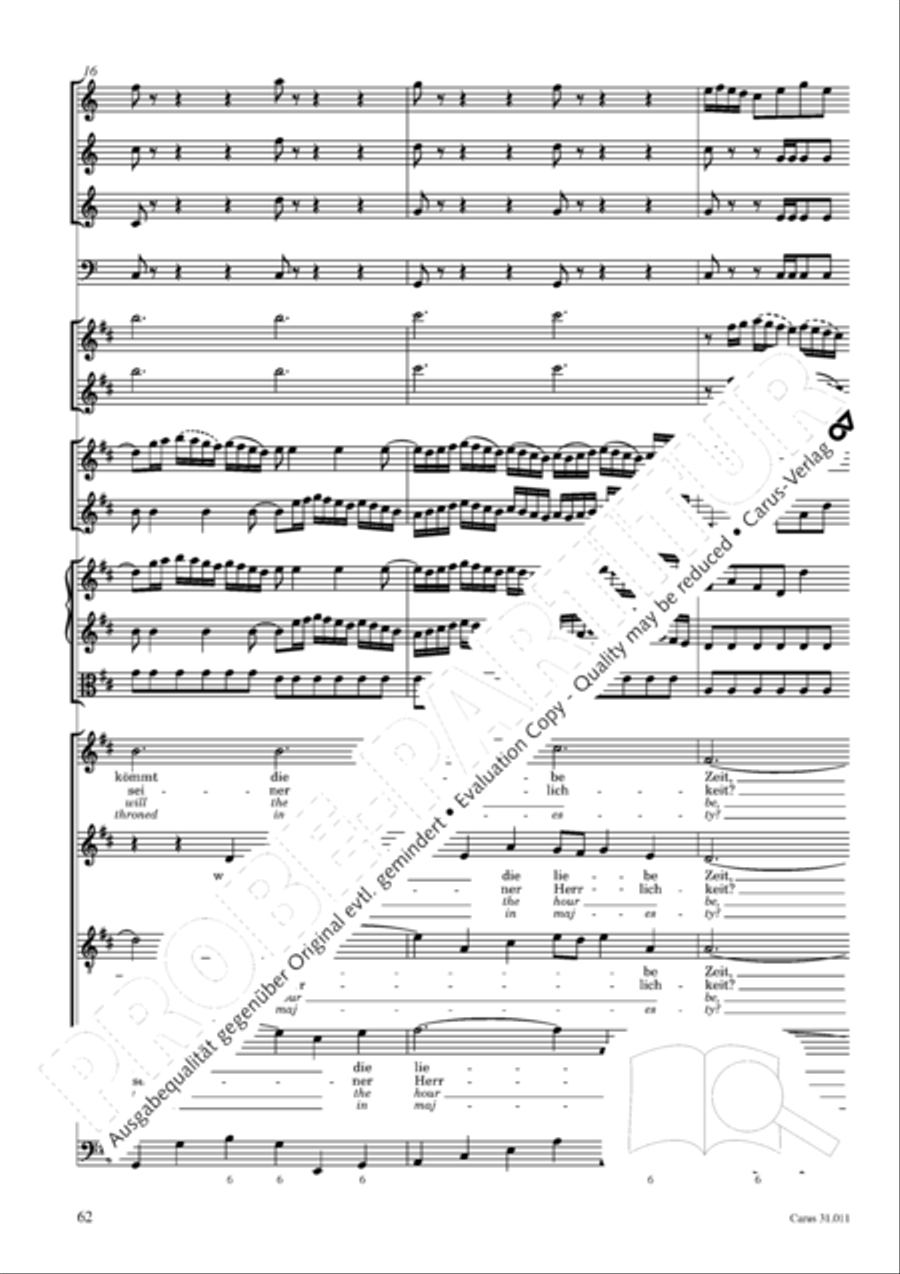 Lobet Gott in seinen Reichen (Himmelfahrtsoratorium) 4-Part scores gallery preview page 63