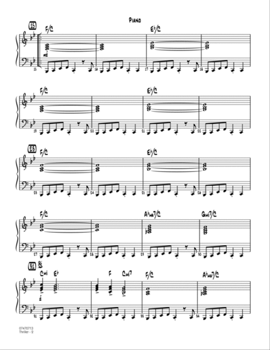 Thriller - Piano Easy Piano scores gallery preview page 2