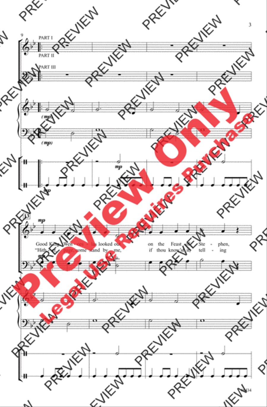 Wenceslas Canon 3-Part scores gallery preview page 3