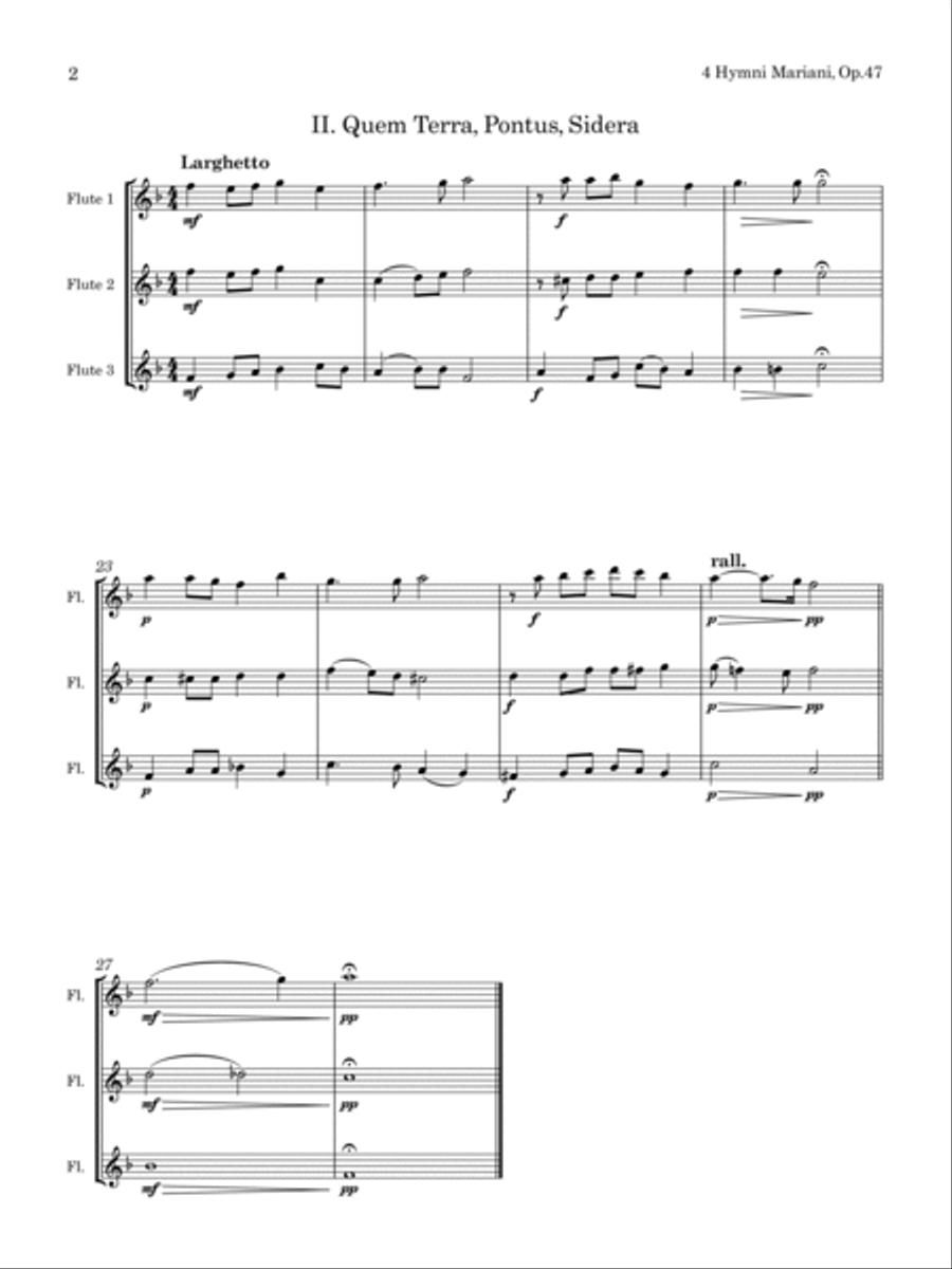 4 Hymni Mariani, Op.47 (for Flute Trio) Flute Trio scores gallery preview page 3