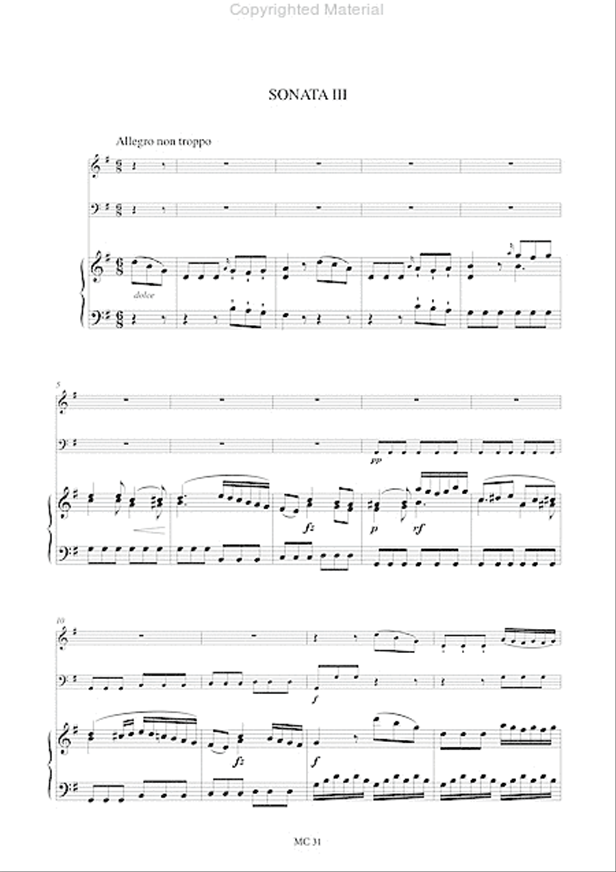 3 Sonatas Op. 28 for Piano (Harpsichord), Violin and Violoncello Piano Trio scores gallery preview page 4