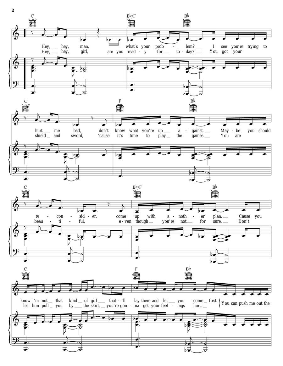 18 Wheeler Piano, Vocal, Guitar scores gallery preview page 2