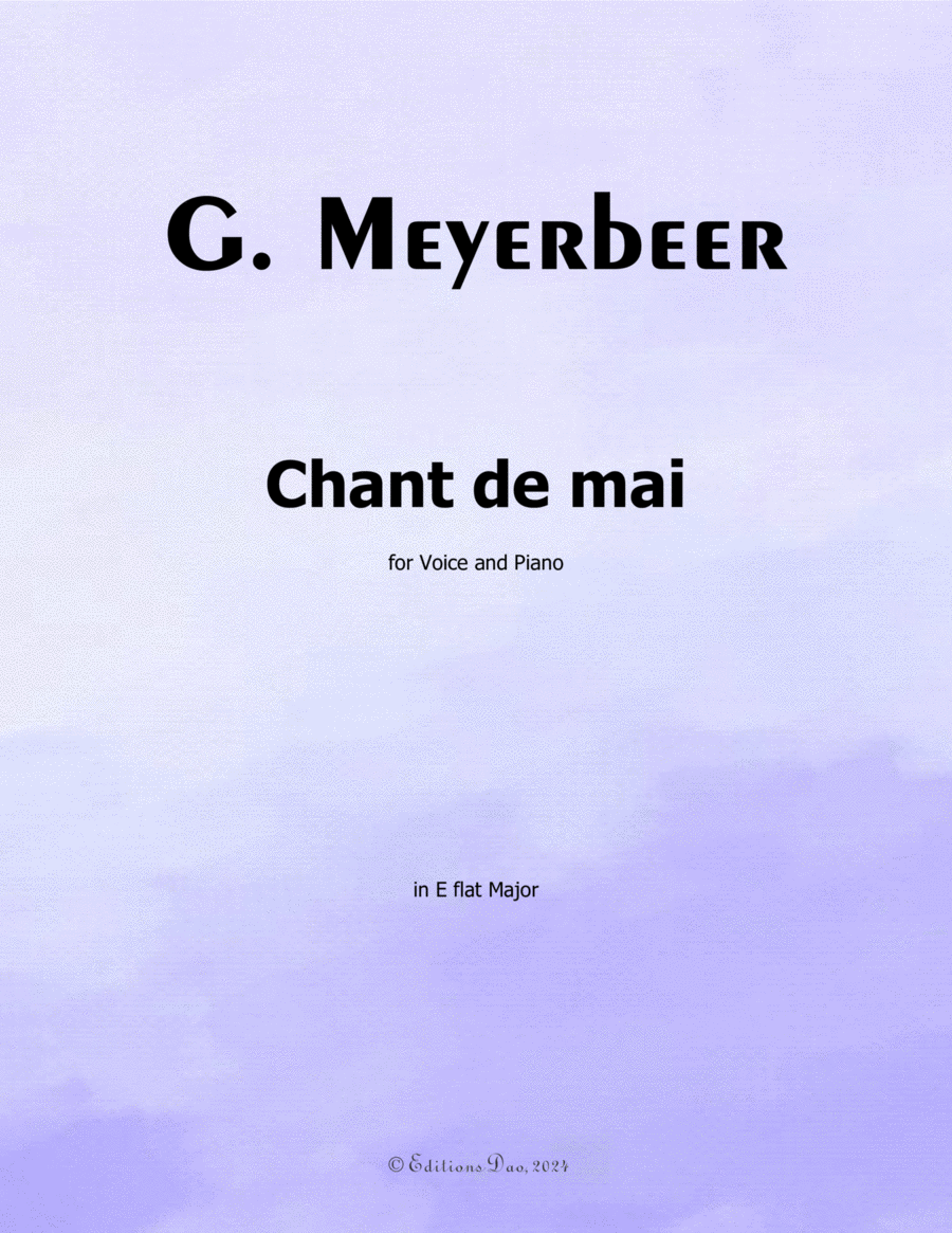 Chant de mai, by Meyerbeer, in E flat Major Piano, Vocal scores gallery preview page 1