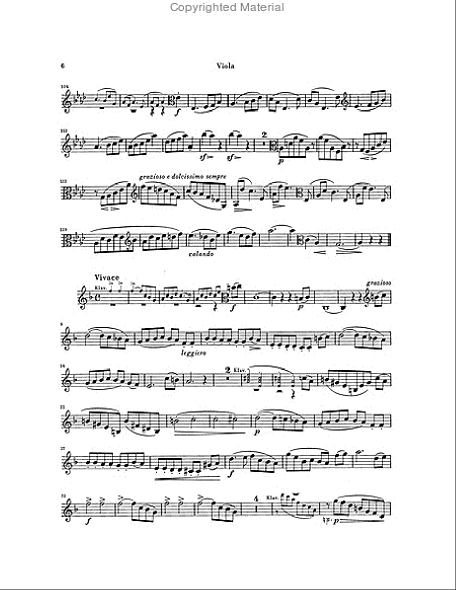 Sonatas for Piano and Clarinet (or Viola) op. 120, Nos. 1 and 2 (Viola part only)