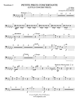 Petite Piece Concertante (Little Concert Piece) (Solo Cornet and Concert Band): 2nd Trombone