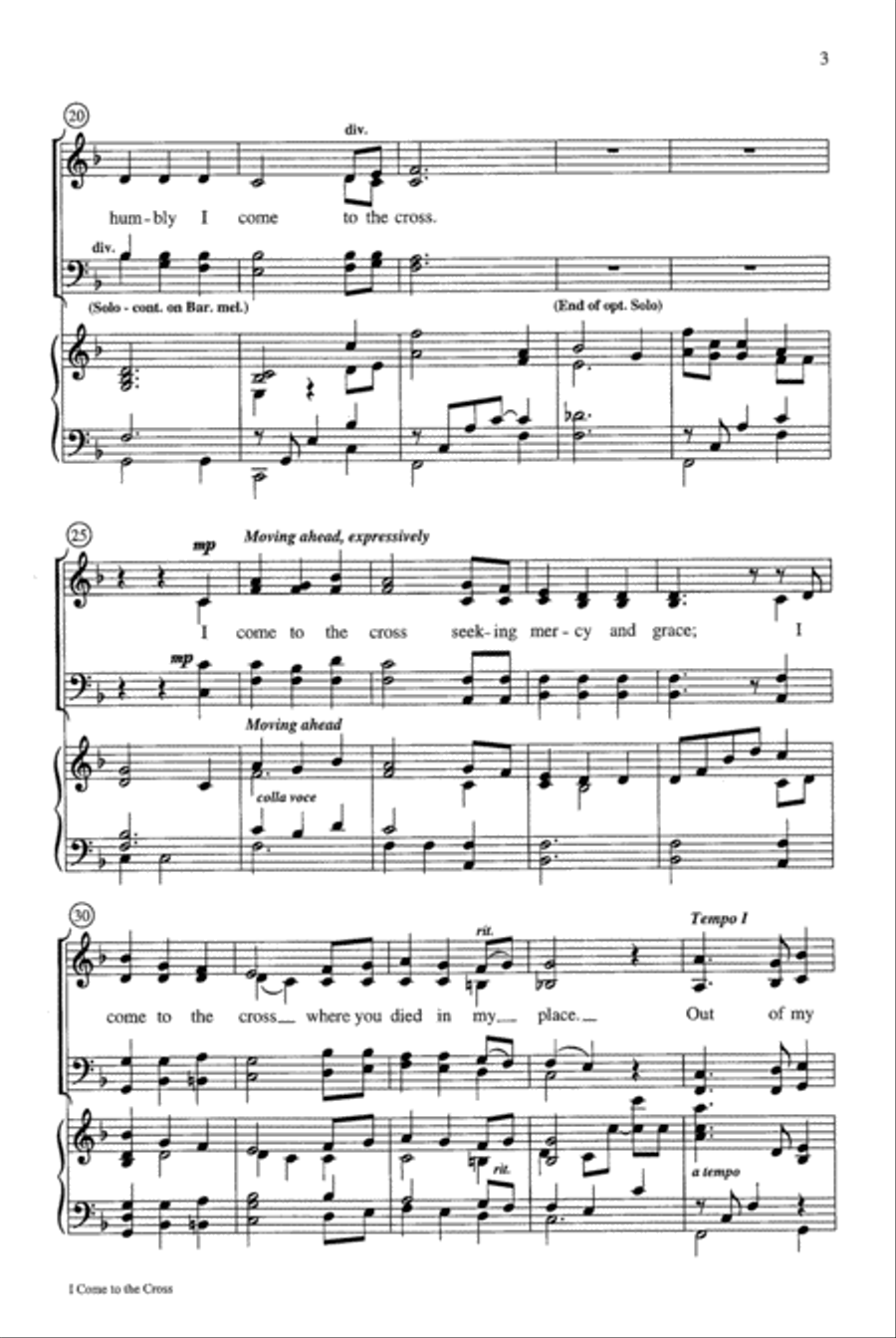 I Come to the Cross I Come to the Cross 4-Part scores gallery preview page 3