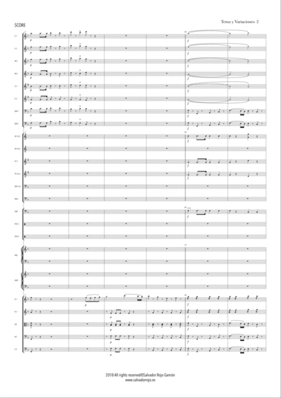 Tema y Variaciones Full Orchestra scores gallery preview page 4