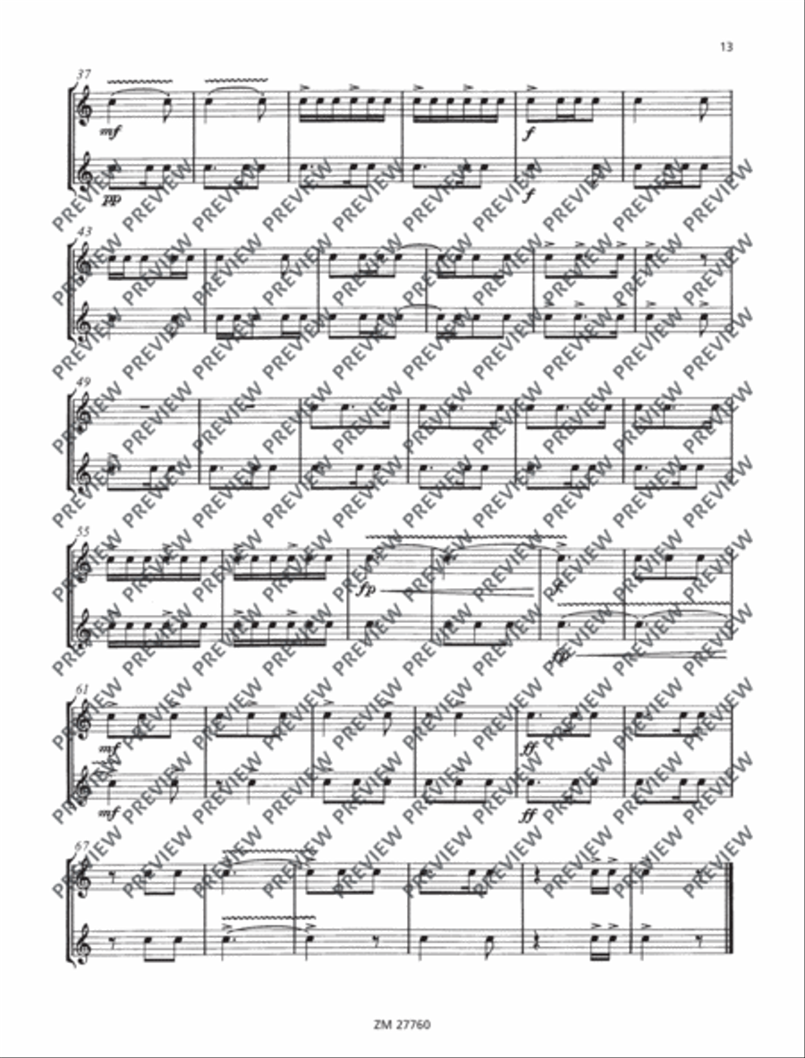 Fifteen Études Snare Drum scores gallery preview page 14