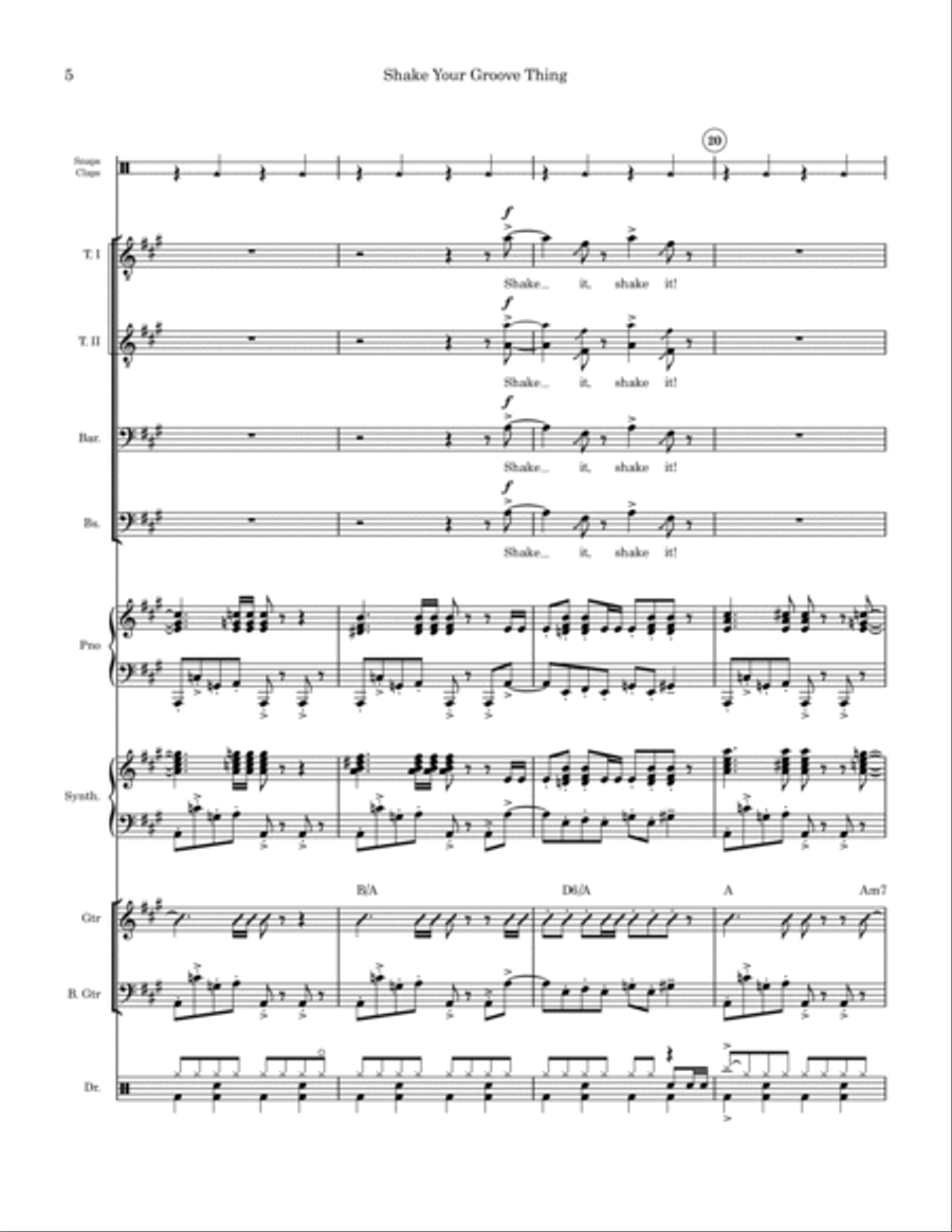 Shake Your Groove Thing TTBB scores gallery preview page 5