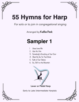 Book cover for 55 Hymns for Harp: Sampler 1