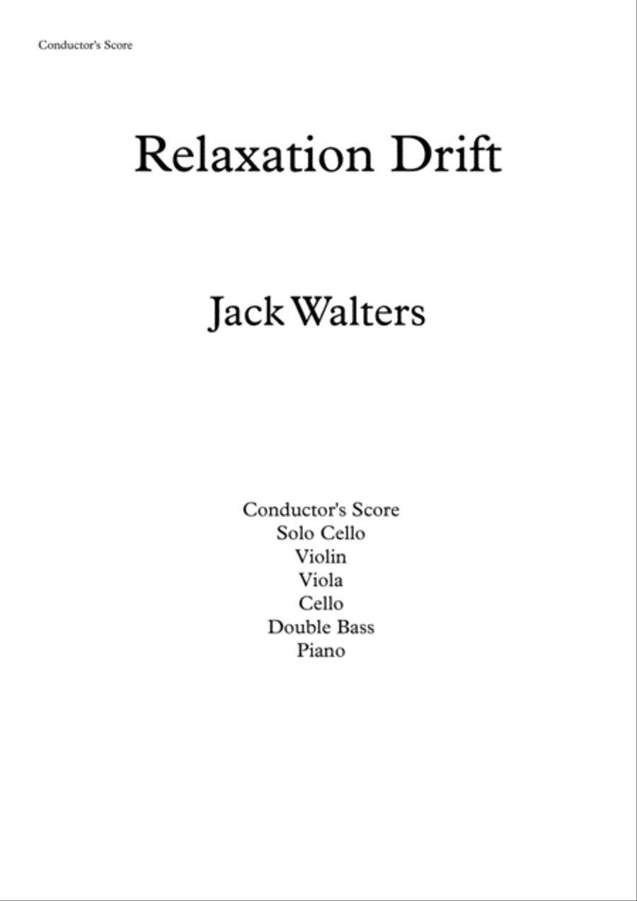 Relaxation Drift Relaxation Drift Piano Quartet scores gallery preview page 1