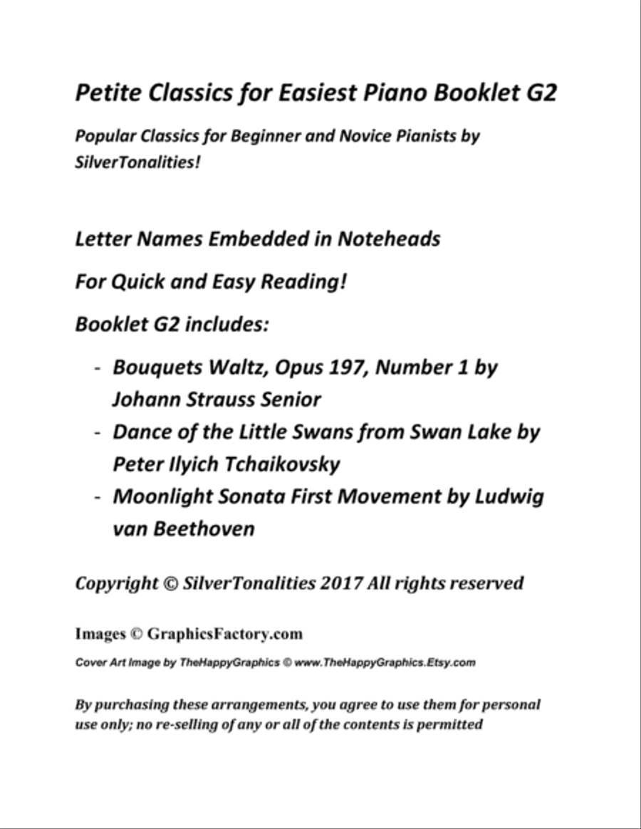 Petite Classics for Easiest Piano Booklet G2 Easy Piano scores gallery preview page 2