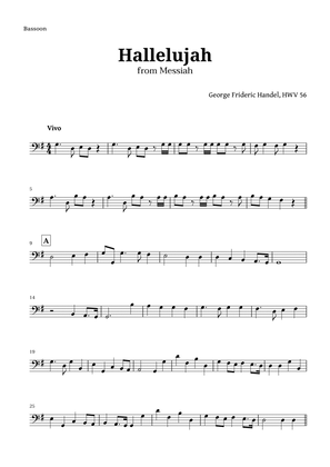 Hallelujah by Handel for Bassoon