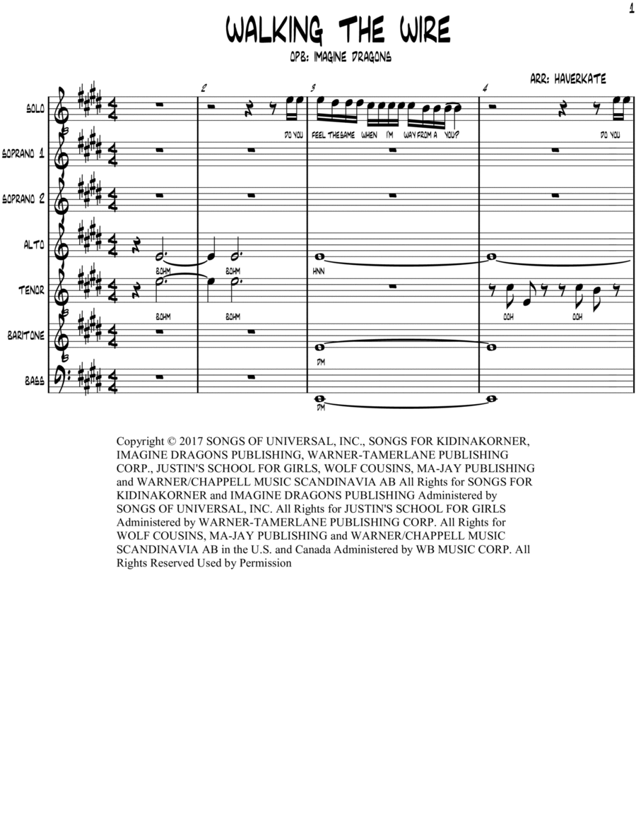Walking The Wire 4-Part scores gallery preview page 1