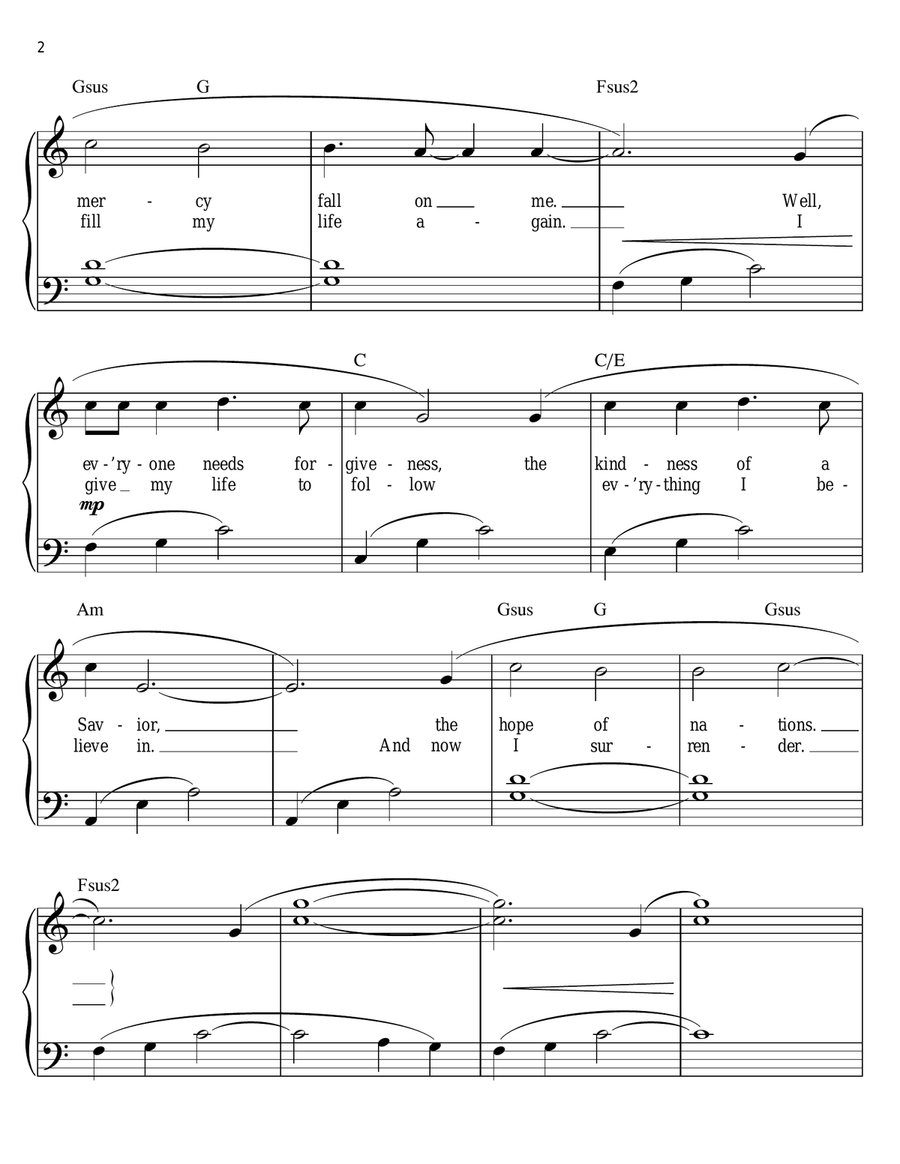 Mighty To Save (arr. Phillip Keveren) Easy Piano scores gallery preview page 2