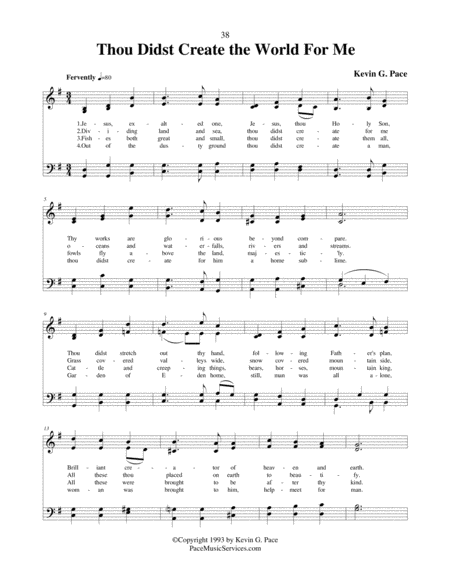 Thou Didst Create the World For Me - an original hymn for SATB voices image number null