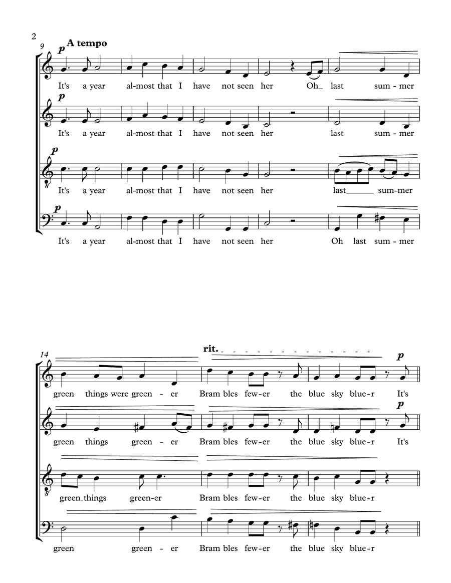 Bird Song (SATB Choir) 4-Part scores gallery preview page 2