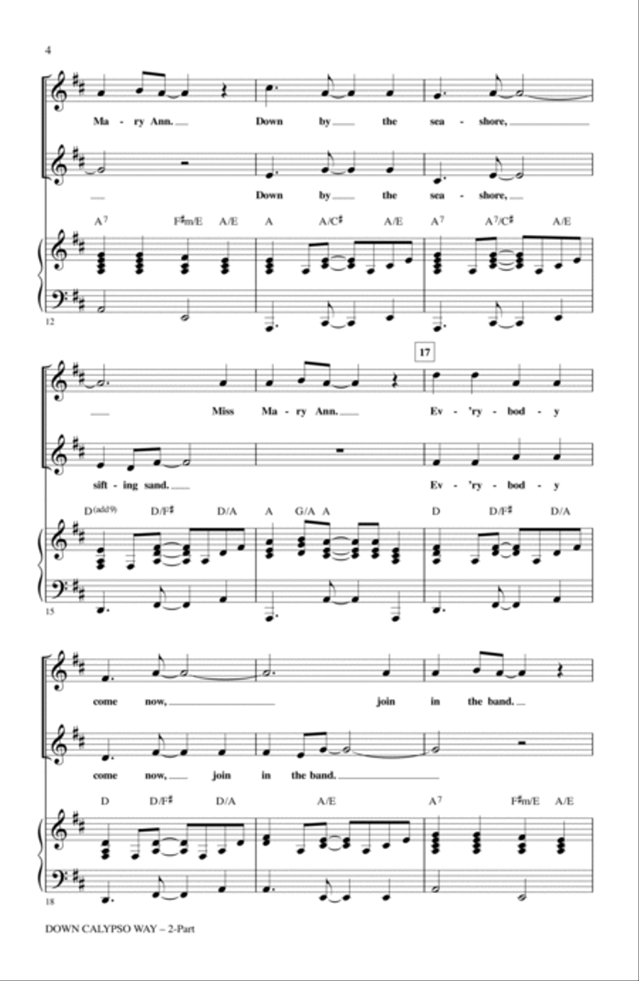 Down Calypso Way 2-Part scores gallery preview page 2