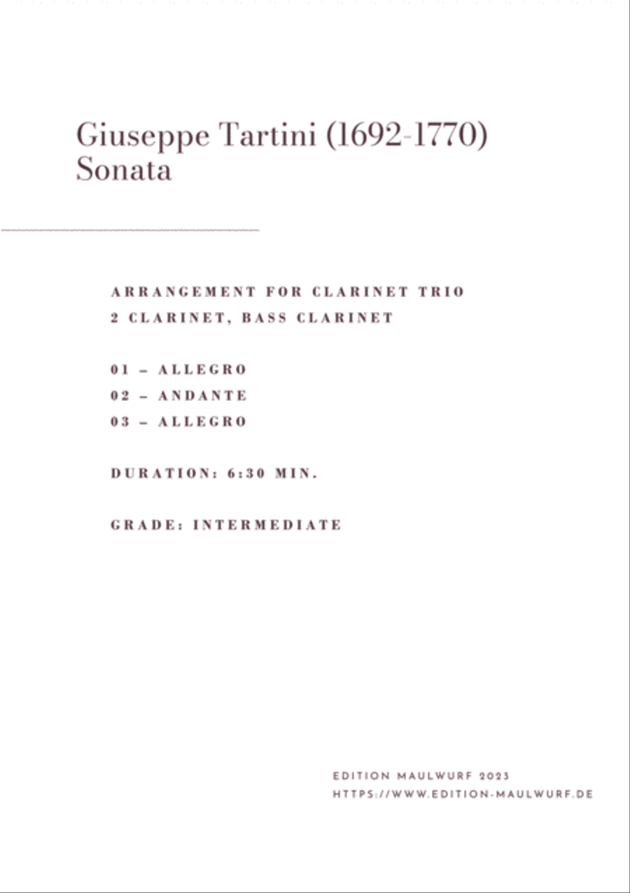 Sonata Sonata Clarinet Trio scores gallery preview page 2
