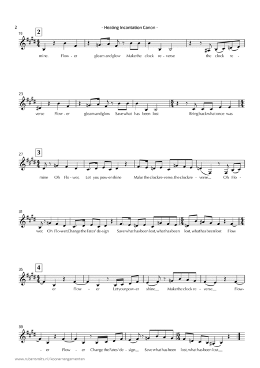 Healing Incantation 4-Part scores gallery preview page 2
