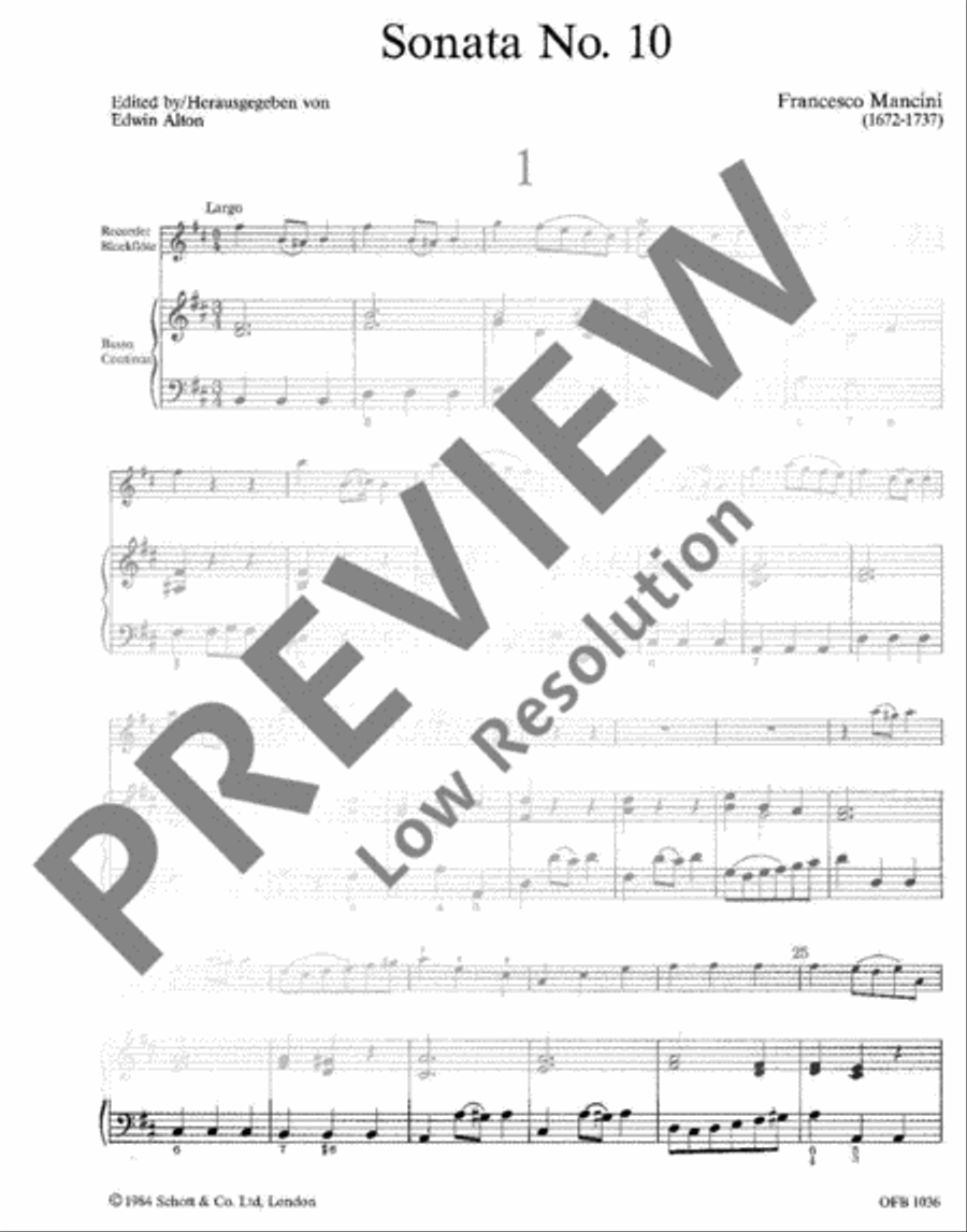 Sonata No. 10 B minor Alto Recorder scores gallery preview page 5