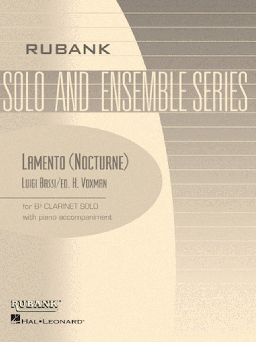 B Flat Clarinet Solos With Piano - Lamento