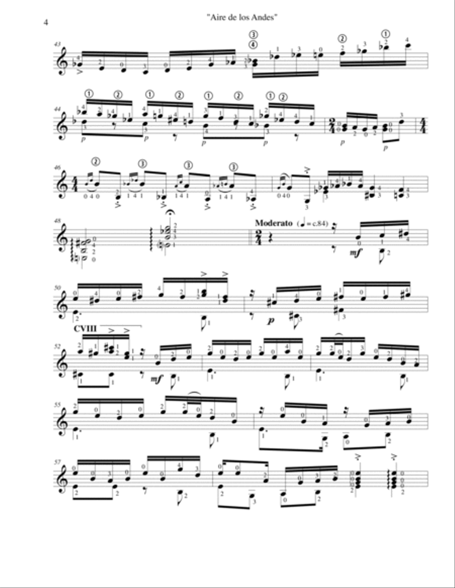 Aire de los Andes, Op. 16 for guitar solo Acoustic Guitar scores gallery preview page 4