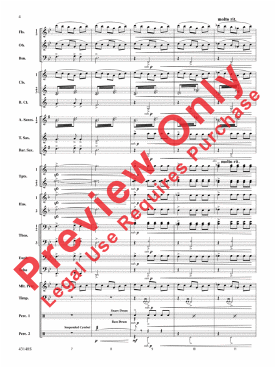 Of Sea and Song Concert Band scores gallery preview page 5