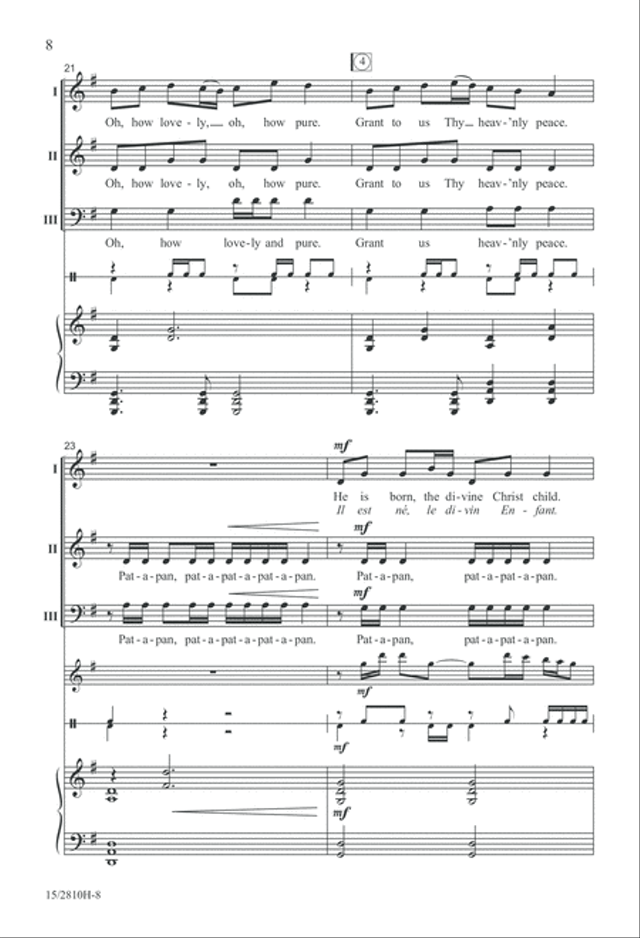 He Is Born with Pat-a-pan 3-Part scores gallery preview page 9