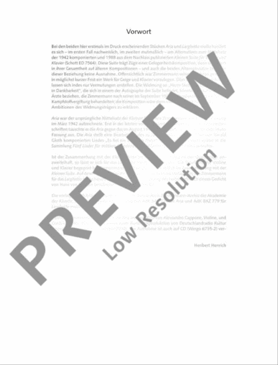 Aria · Larghetto molto Violin Solo scores gallery preview page 3