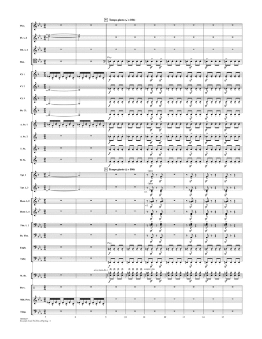 Excerpts from The Rite of Spring - Conductor Score (Full Score) Concert Band scores gallery preview page 4