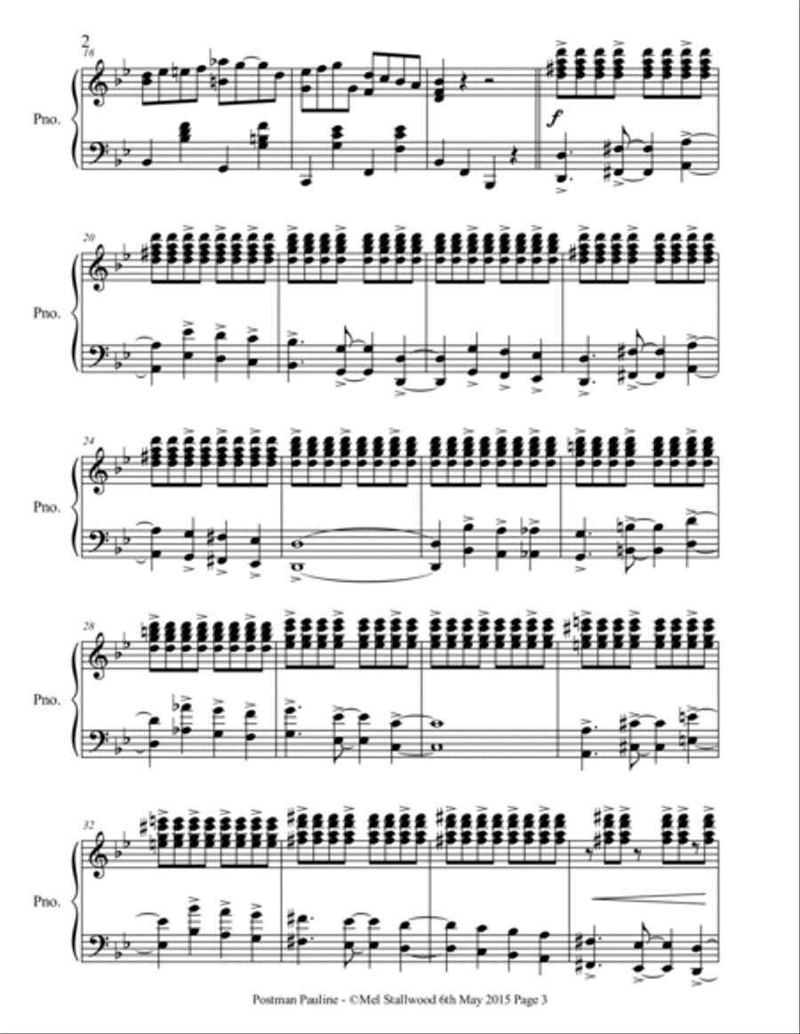 Postman Pauline Piano Solo scores gallery preview page 3