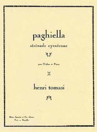 Book cover for Paghiella, serenade cyrneenne