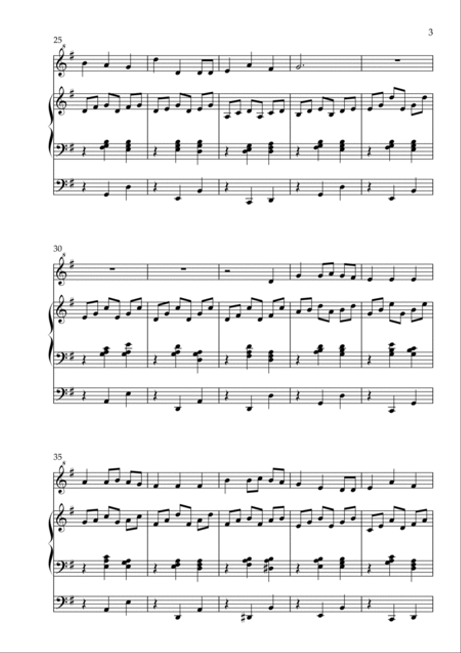 We Wish You a Merry Christmas, Op. 184 (Treble Instrument and Organ) by Vidas Pinkevicius (2022) Woodwind Duet scores gallery preview page 3