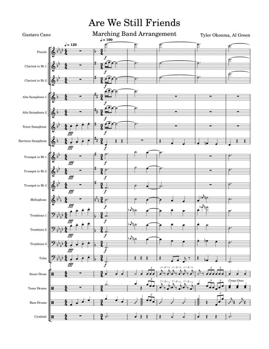 Are We Still Friends? Marching Band scores gallery preview page 1