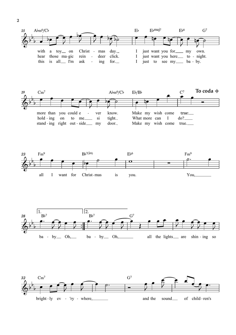All I Want For Christmas Is You Piano scores gallery preview page 2