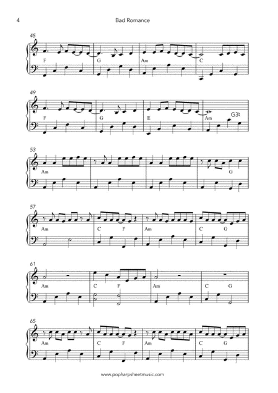 Bad Romance Harp scores gallery preview page 4