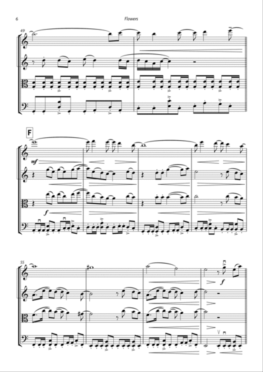 Flowers String Quartet scores gallery preview page 6