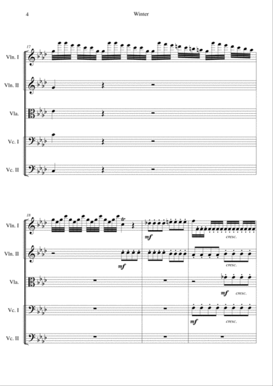 The Four Seasons - Winter 1st Movement Cello scores gallery preview page 4