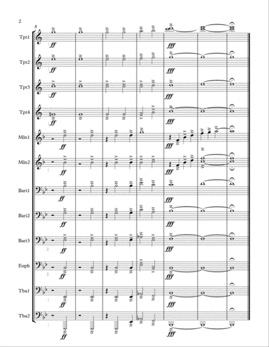 Kingsmen Warmup Chorale Kingsmen Warmup Chorale Marching Band scores gallery preview page 2
