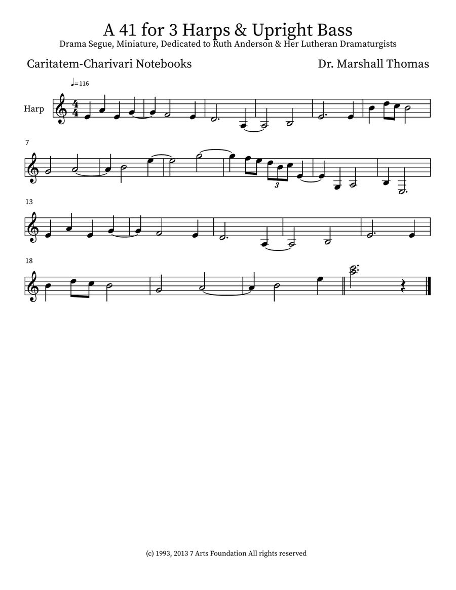 A 41 for 3 Harps & Upright Bass Double Bass scores gallery preview page 4