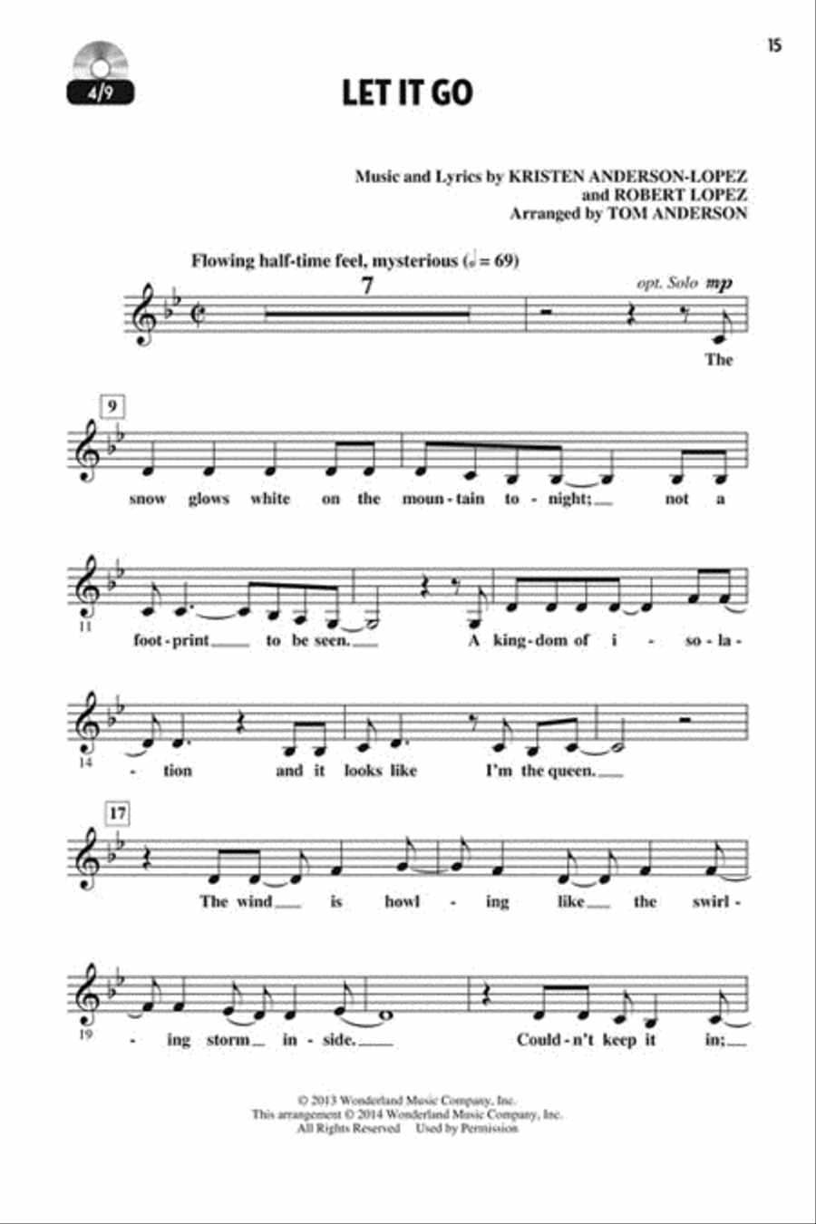 Let's All Sing Songs from Frozen Choir scores gallery preview page 6
