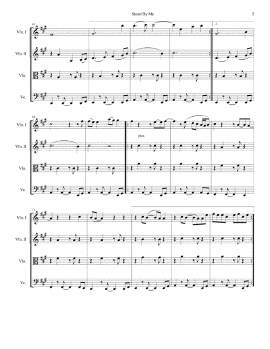 Stand By Me Stand By Me String Quartet scores gallery preview page 6