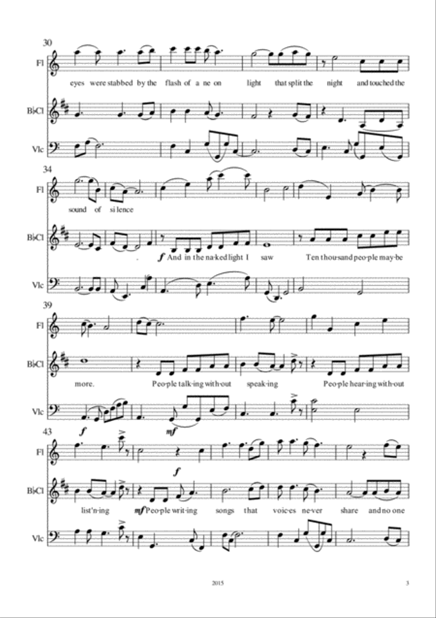 The Sound Of Silence Small Ensemble scores gallery preview page 3