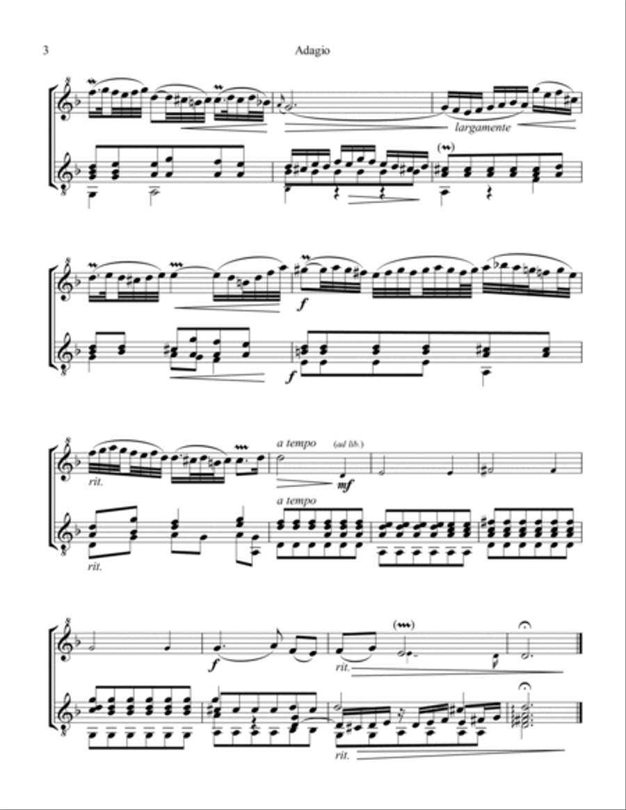 Adagio BWV 974 from Concerto in D Minor after Marcello for descant recorder and guitar Soprano Recorder scores gallery preview page 4